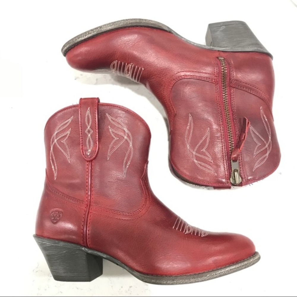 ARIAT | Rosy Red Western Cowboy Ankle Boots